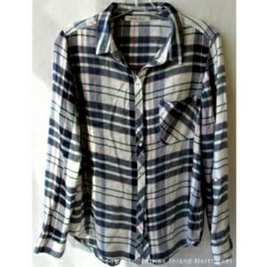Michael Farrell White/Blue Flannel Large